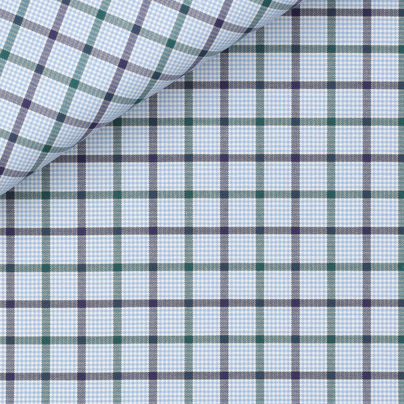 Twill Check Pattern Blue Green