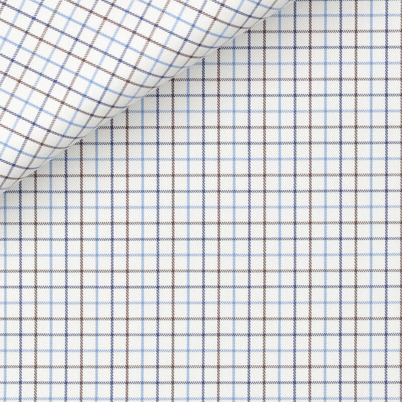 Twill Check Pattern Blue Brown