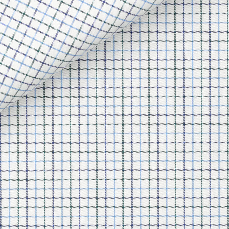 Twill Check Pattern Blue Green