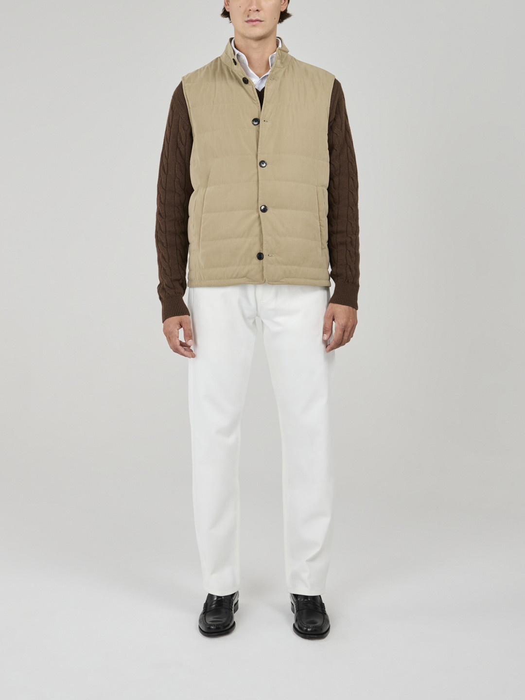 Beige Sleeveless Vest