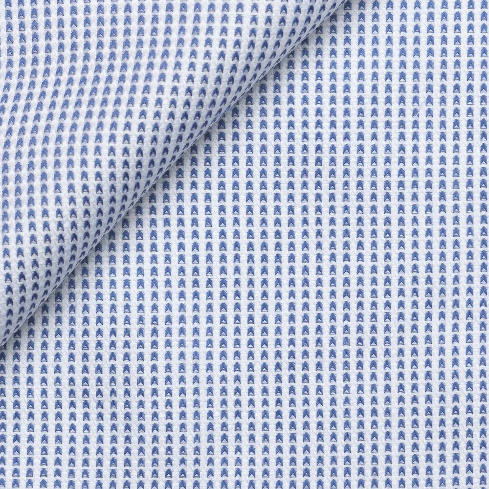 White Blue Stripes Dobby