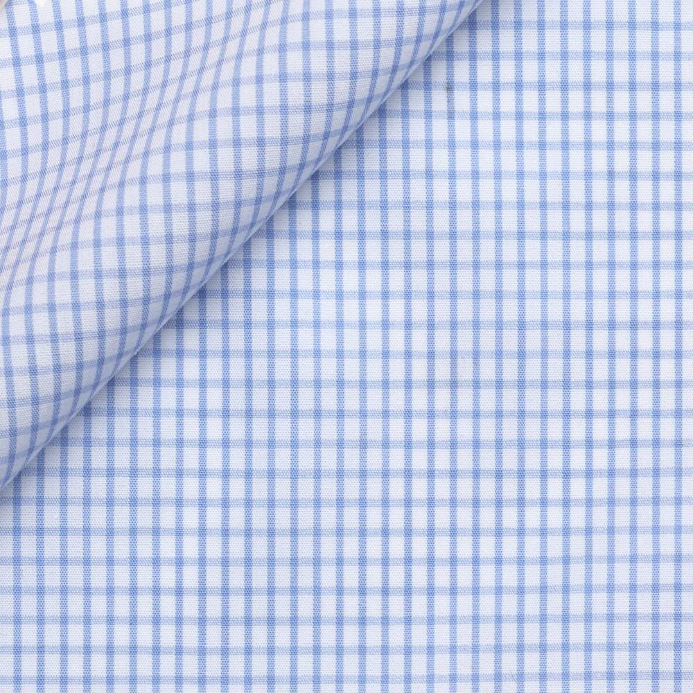 Blue Check Poplin