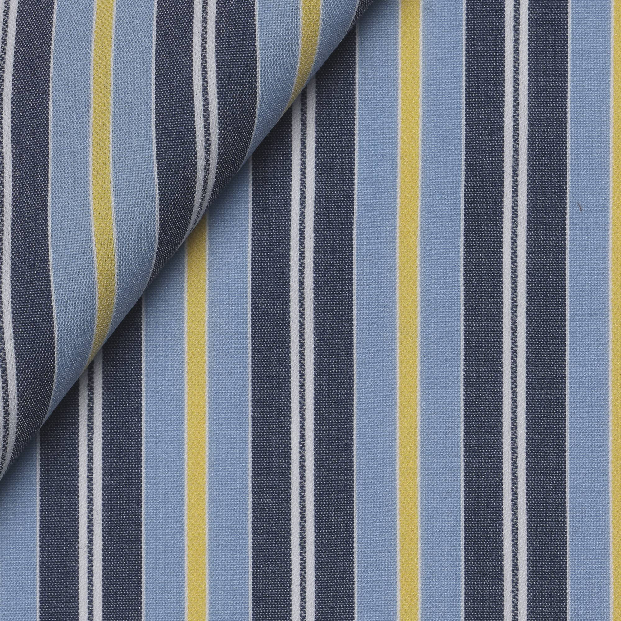 Blue Yellow Stripes Poplin