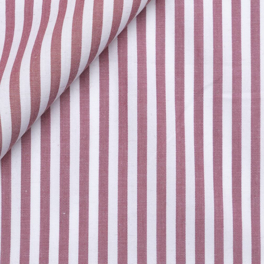 Poplin Stripes White Red