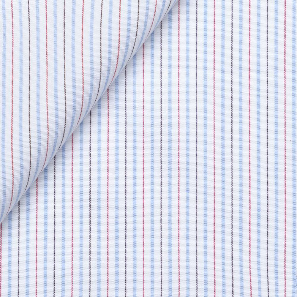 Blue Red Stripes Poplin