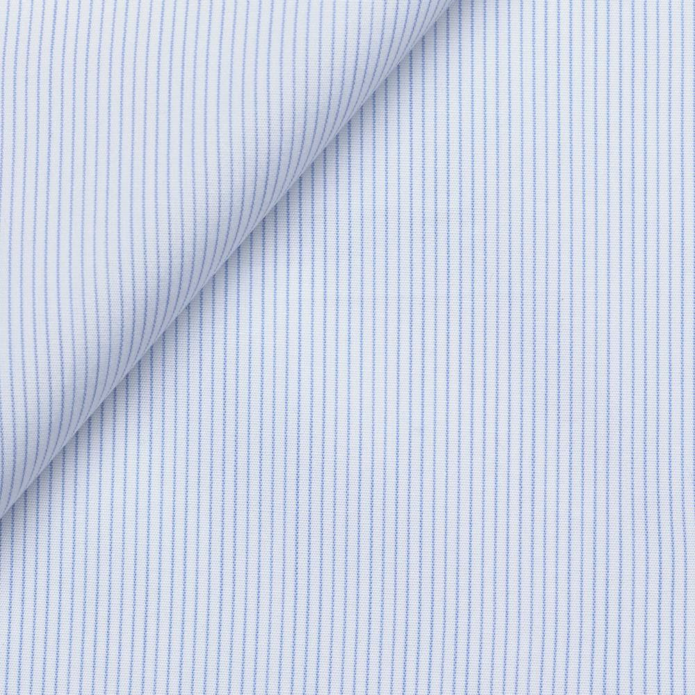 White Blue Stripes Poplin