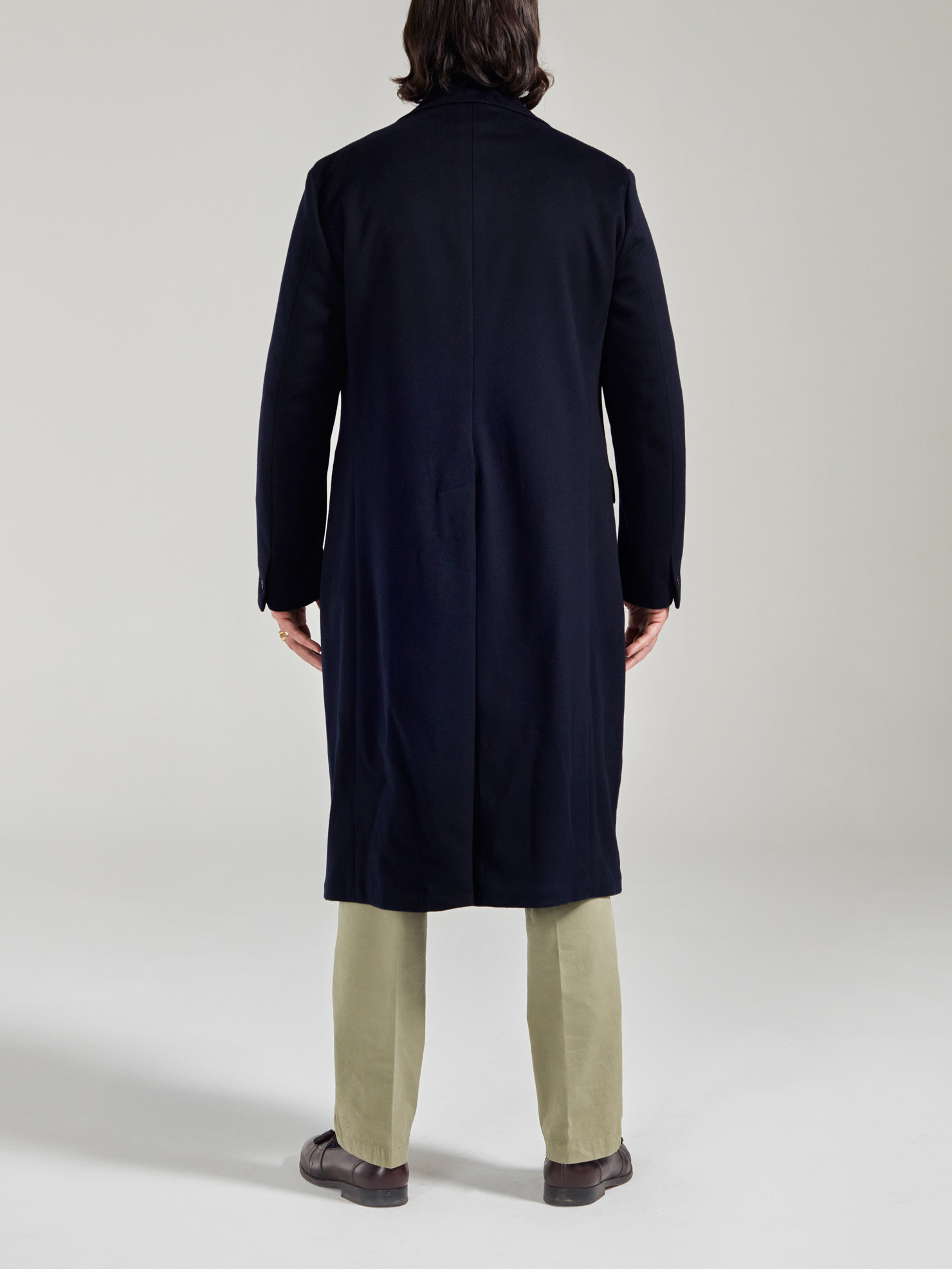 Navy Blue 6 Button Wool Double Breasted Coat MAOC0070C | Swann