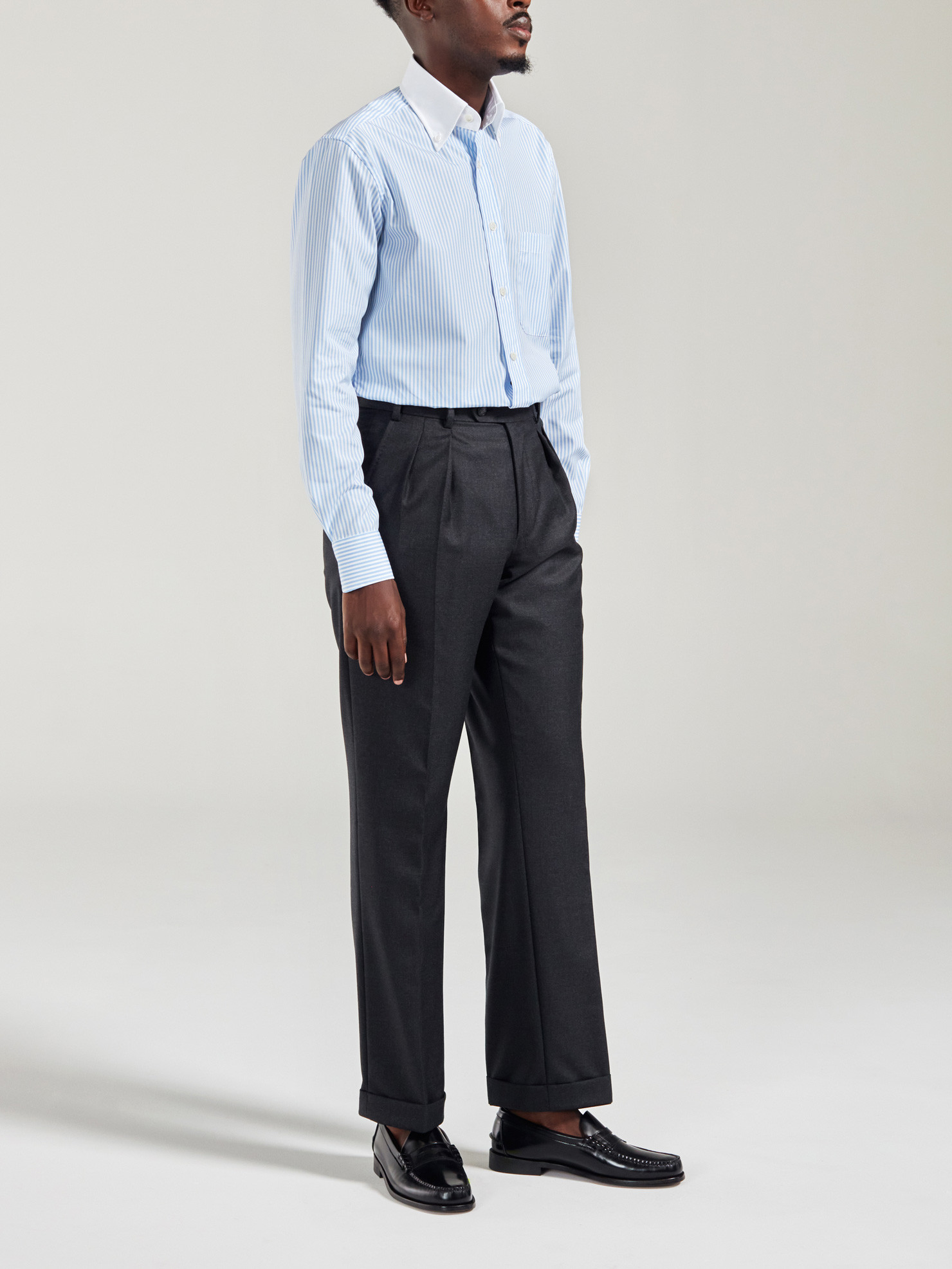 Pantalon-Laine-Gris-