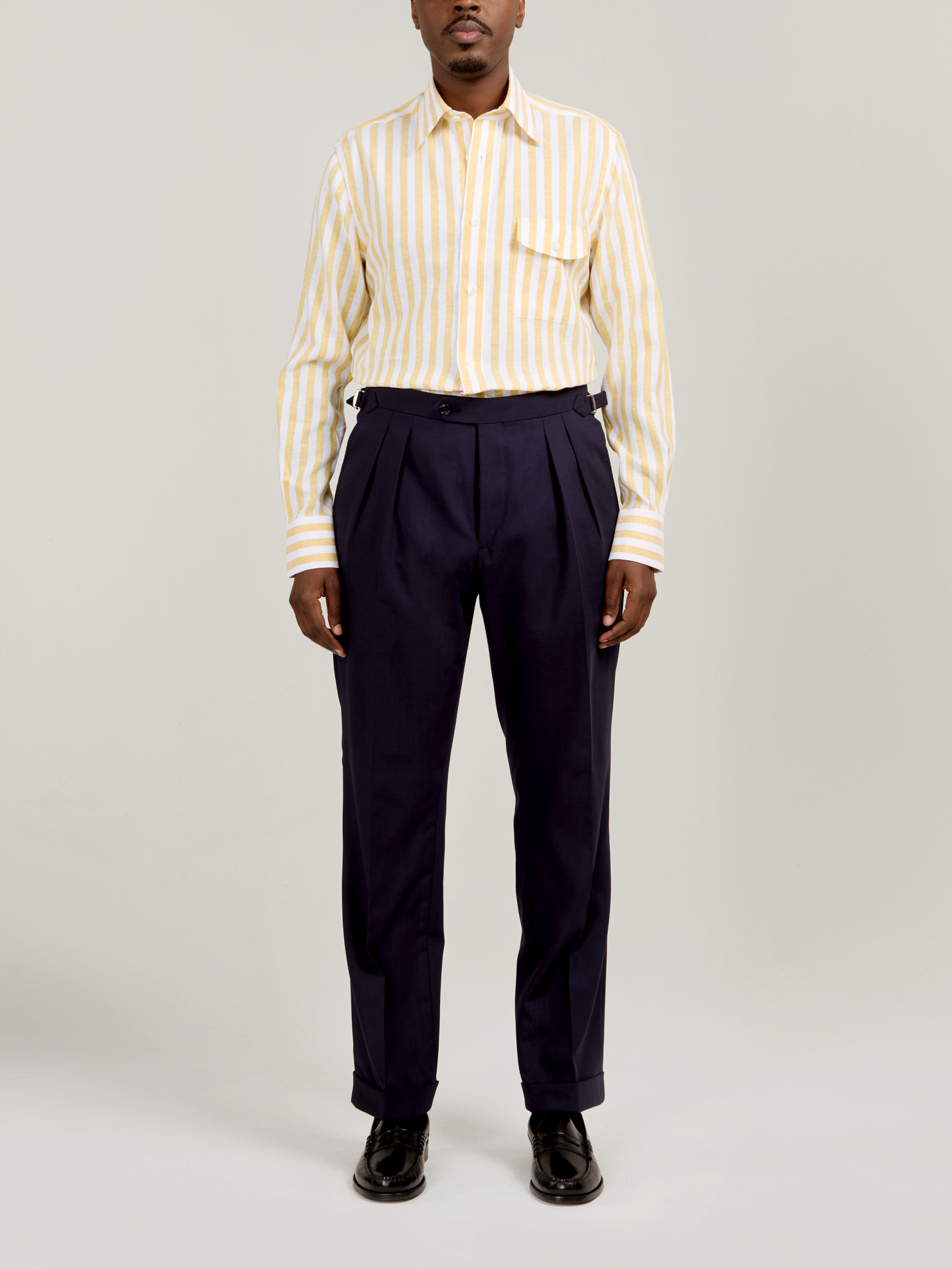 Navy Wool Traveller Trousers