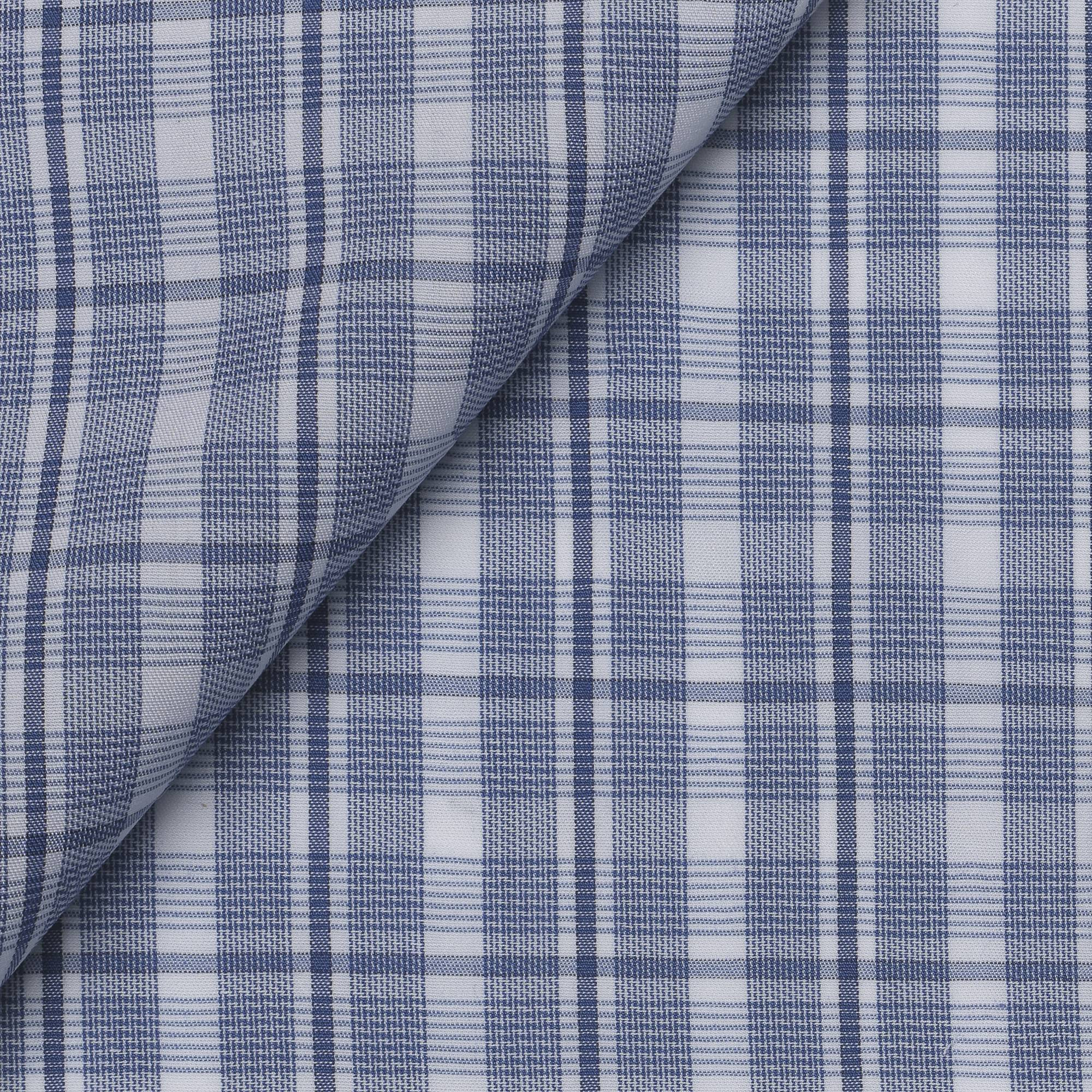 Poplin Check Pattern Blue White