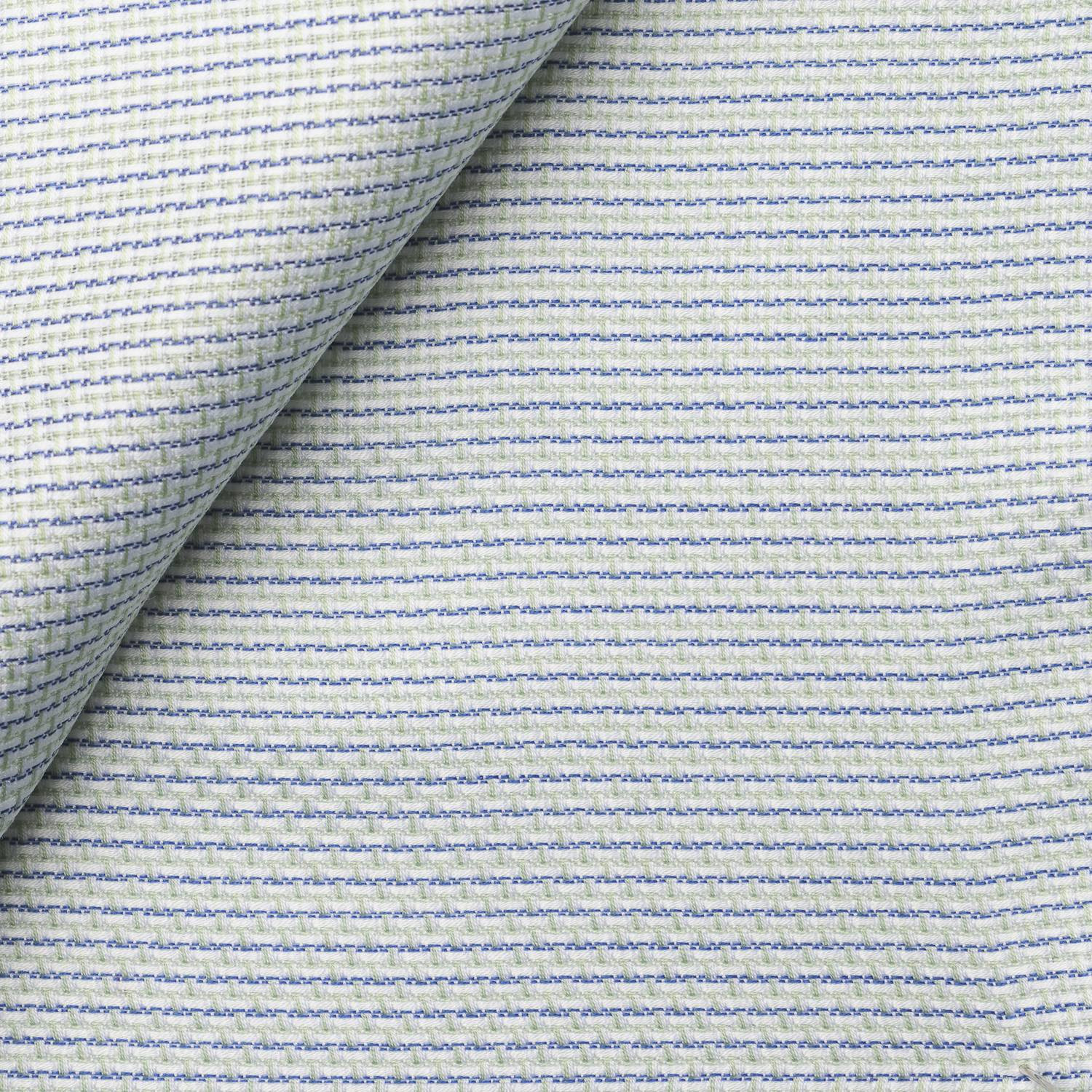 Blue Green Stripes Mixed Weave