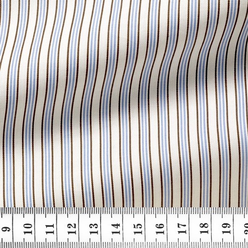 Twill Stripes Blue Brown