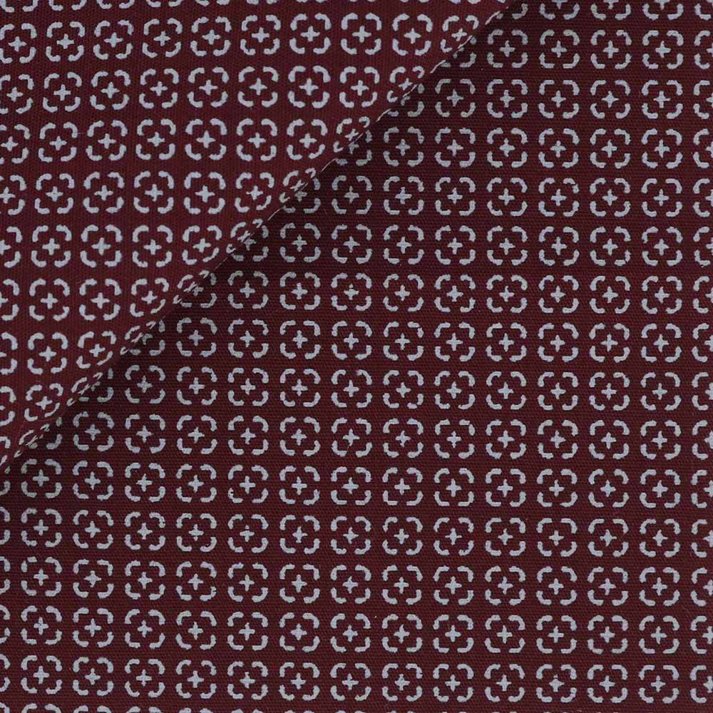 Poplin Pattern Red Grey