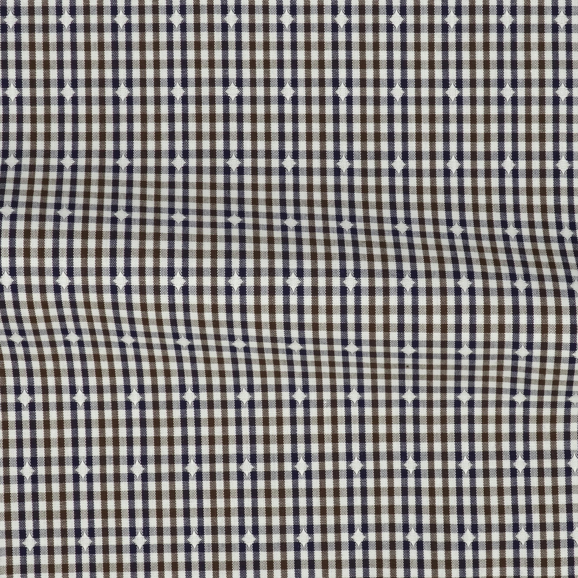 Poplin Pattern Blue Brown