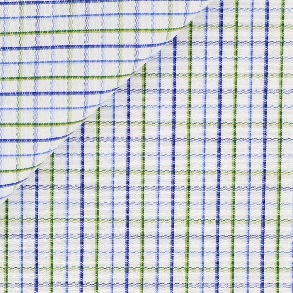 Poplin Check Pattern Green Blue