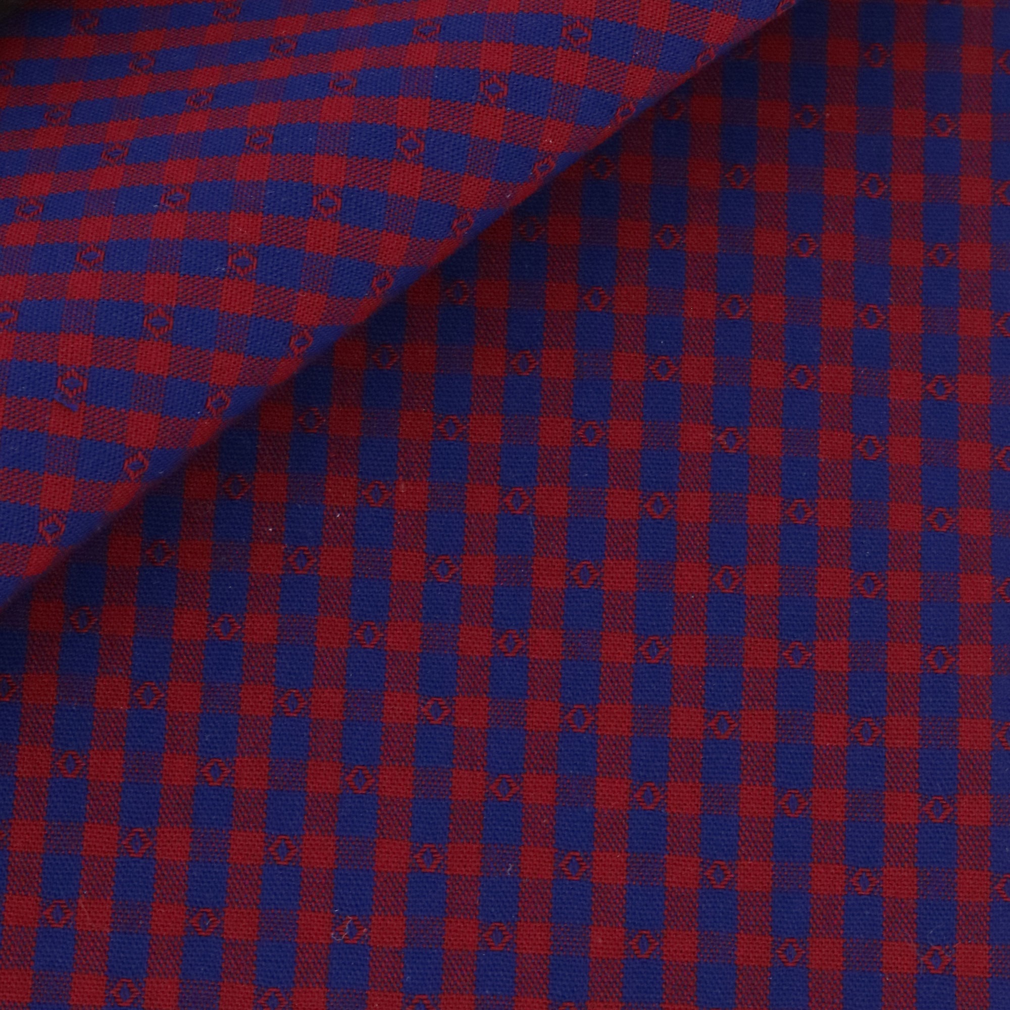 Poplin Check Pattern Blue Red