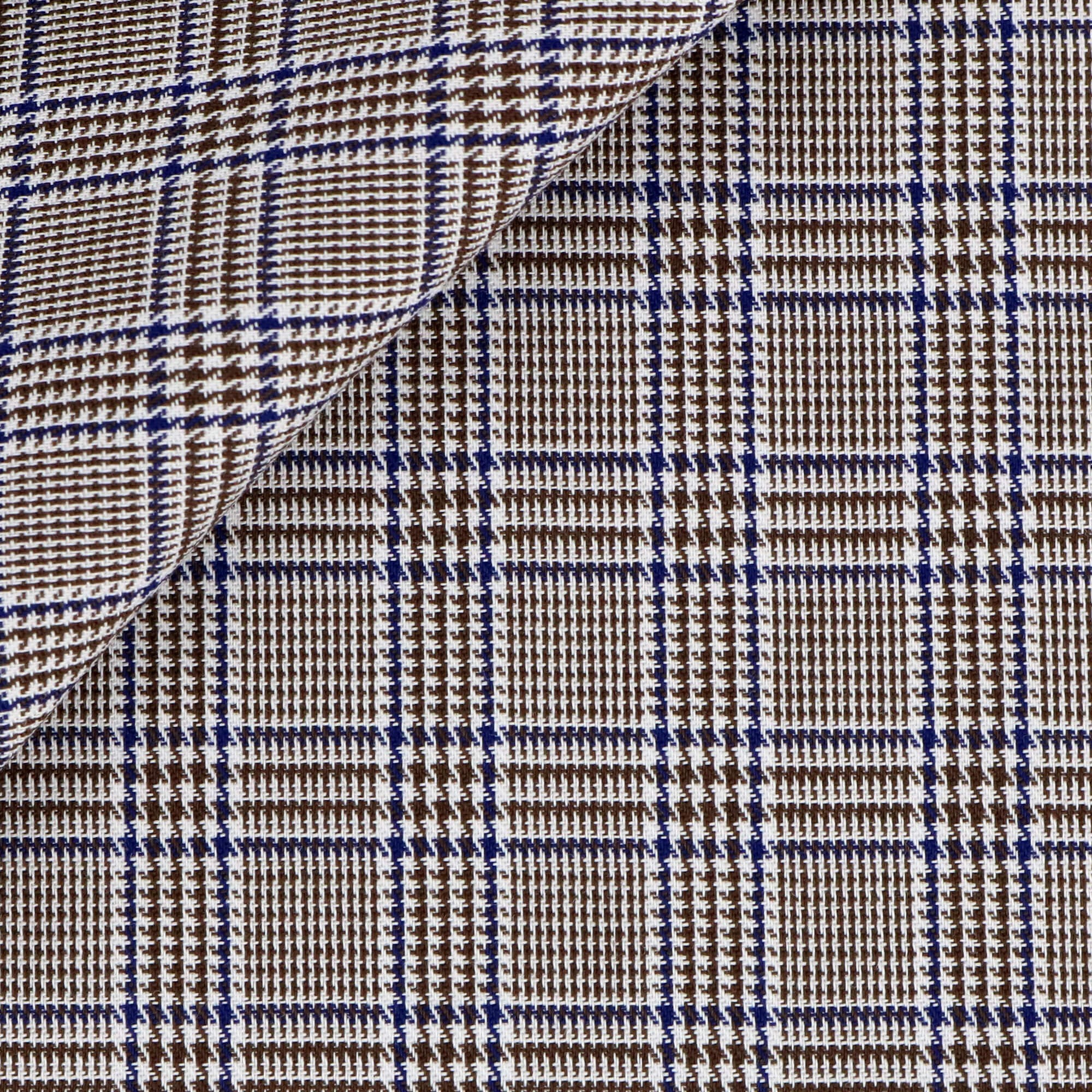 Twill Check Pattern Blue Brown