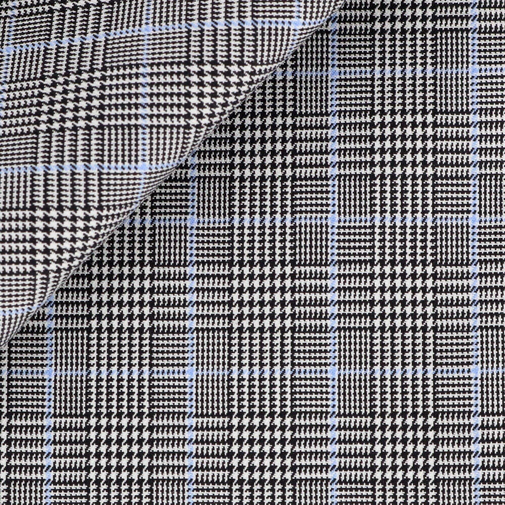 Twill Check Pattern Black Blue