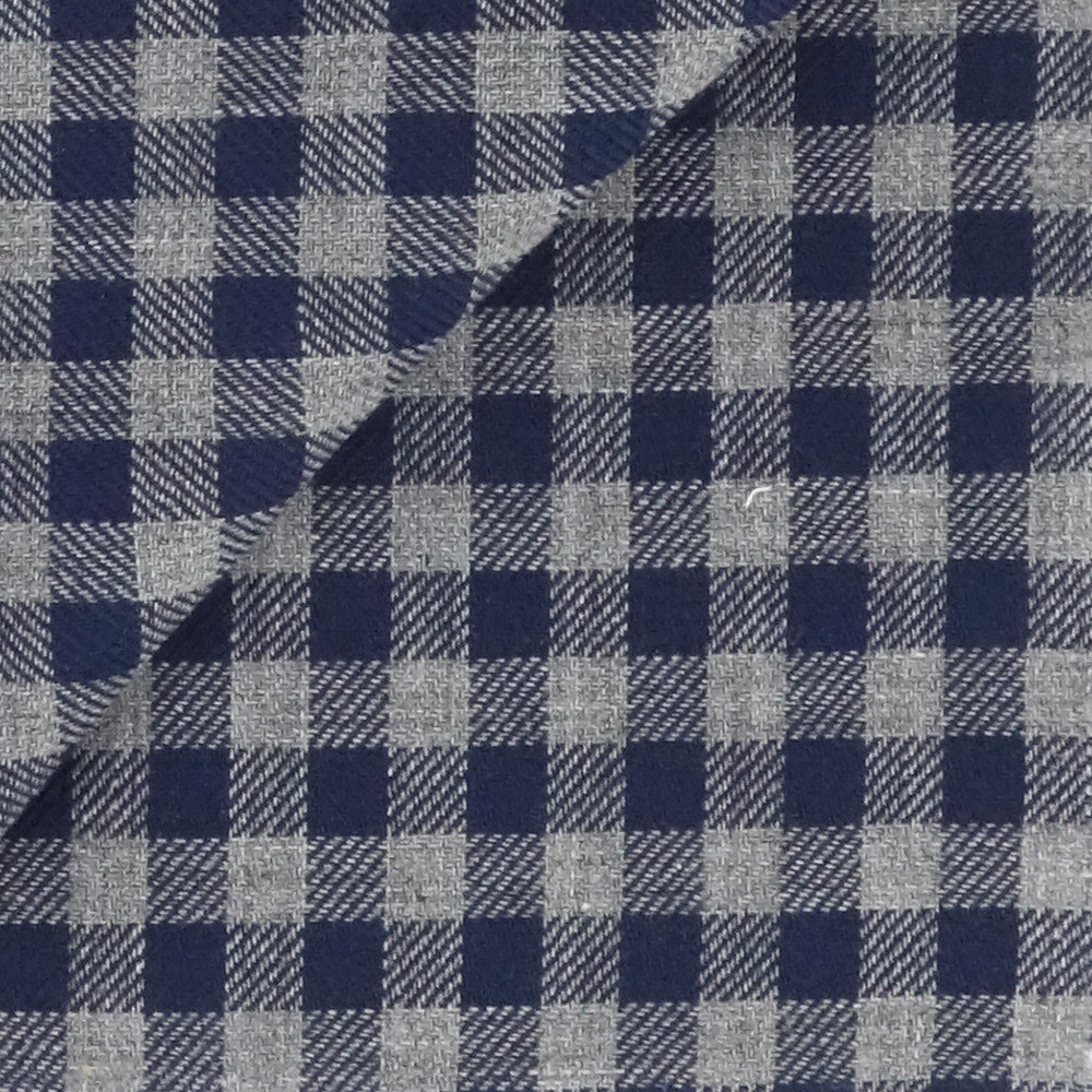 Twill Check Pattern Grey Blue