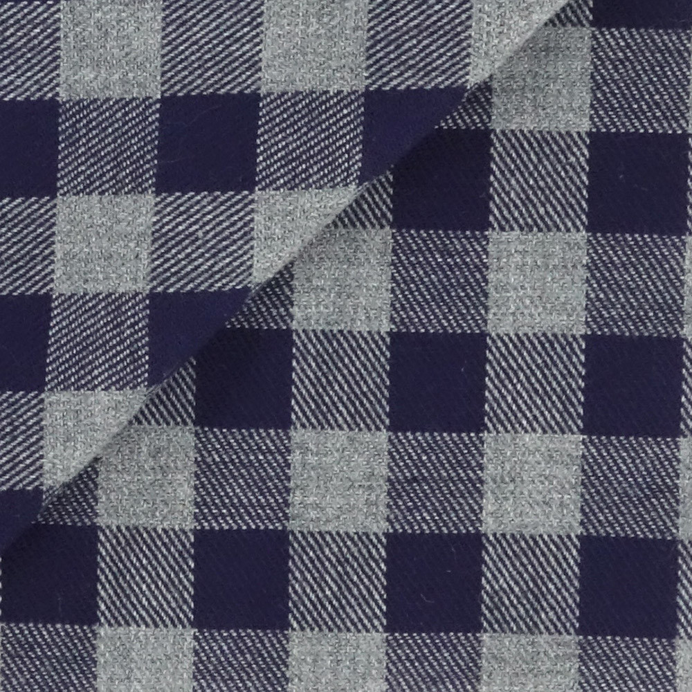 Twill Check Pattern Blue Grey