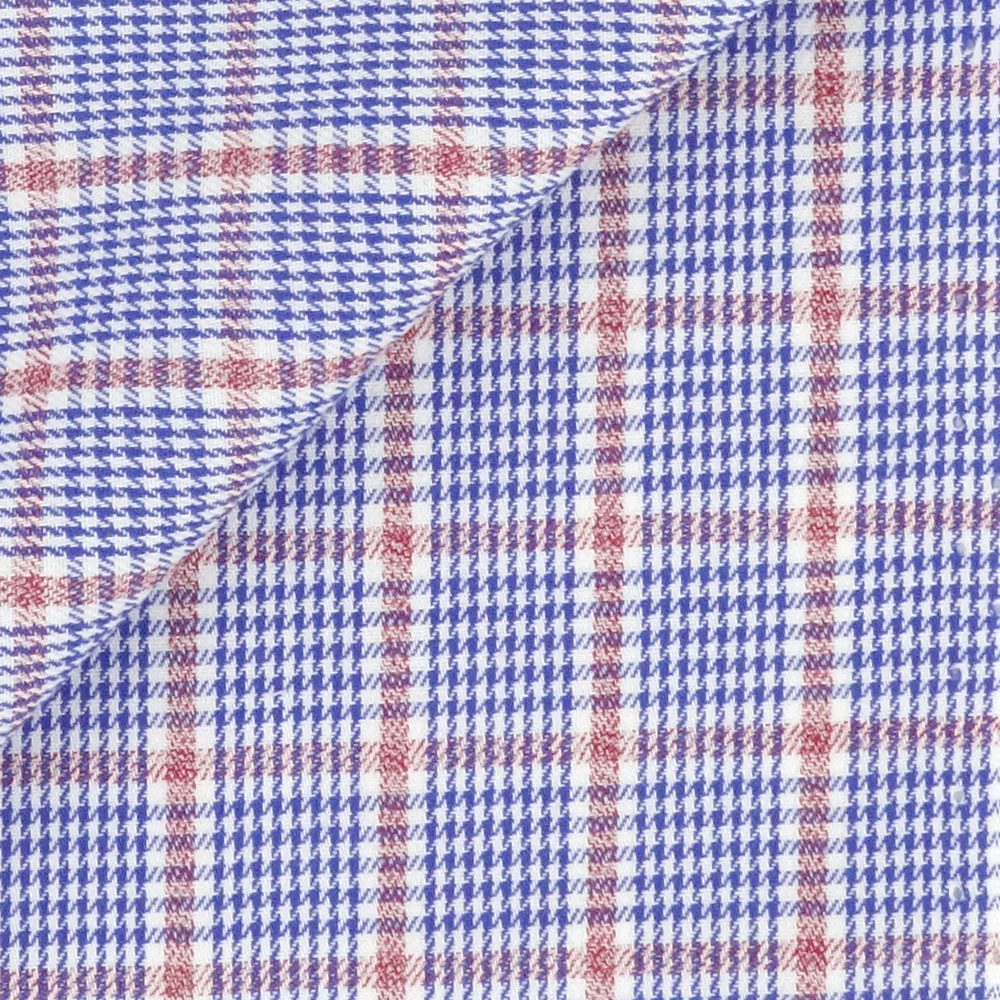 Twill Hound's-tooth Blue Red