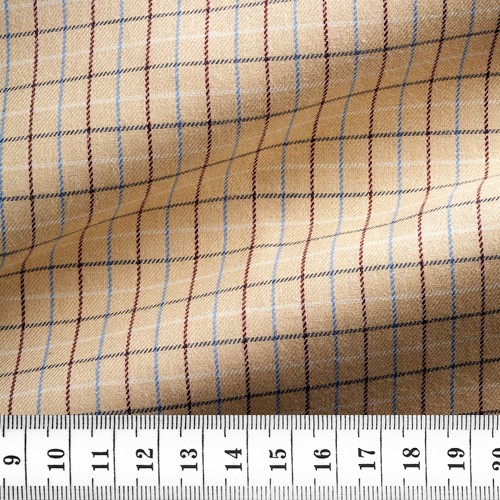 Twill Check Pattern Brown Blue