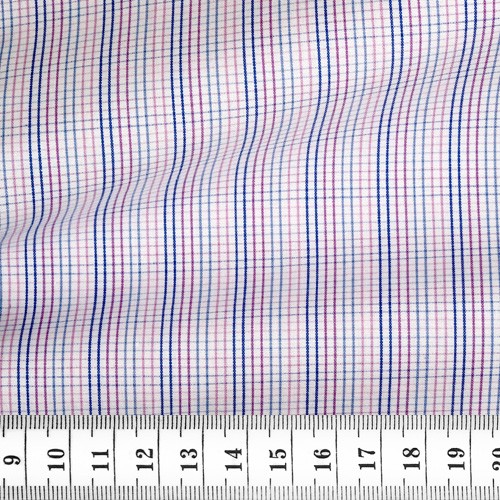 Poplin Check Pattern Blue Pink