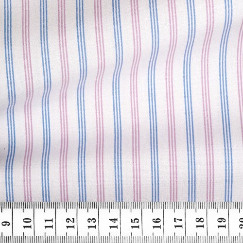 Poplin Stripes Blue Pink