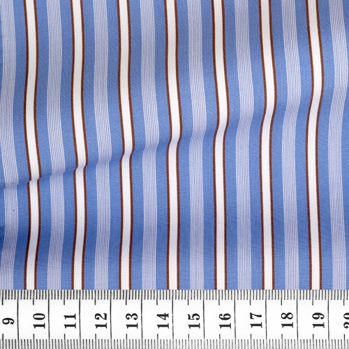 Poplin Stripes Blue Brown