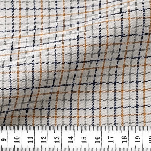 Twill Check Pattern Blue Orange