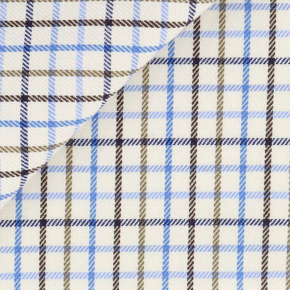 Twill Check Pattern Blue Brown