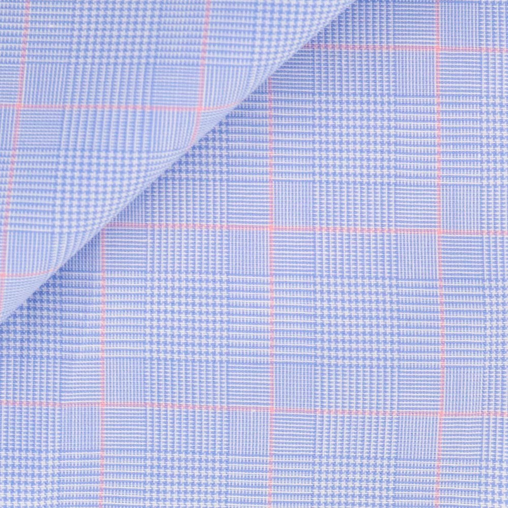Poplin Check Pattern Blue Pink