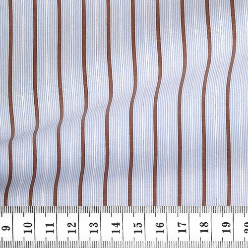 Poplin Stripes Blue Brown