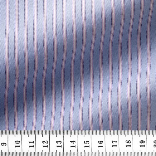 Twill Stripes Blue Pink