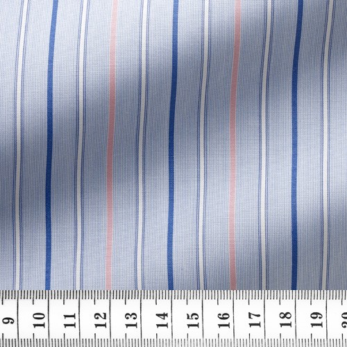Poplin Stripes Blue Pink