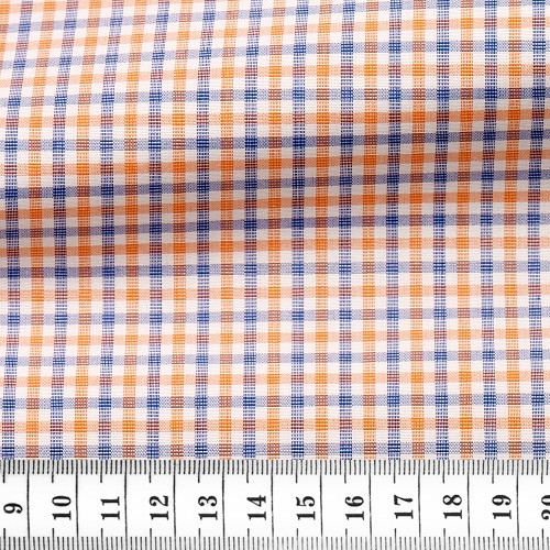 End on End Check Pattern Blue Orange