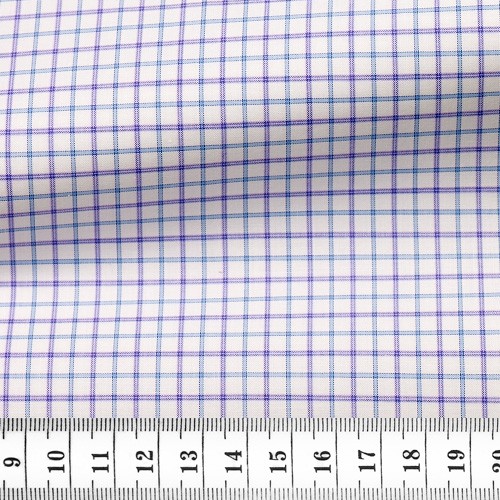 Poplin Check Pattern Blue White