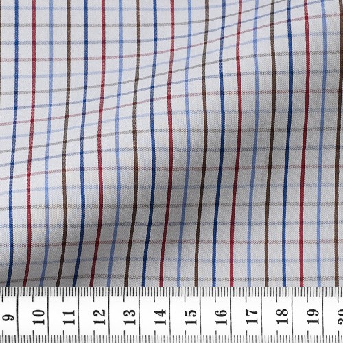 Twill Check Pattern Blue Brown
