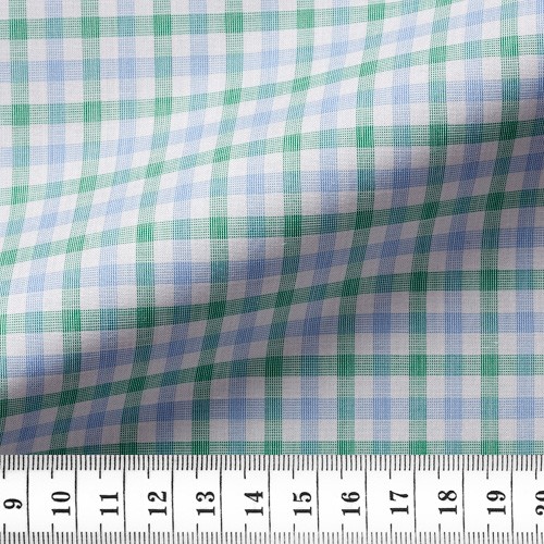 Poplin Check Pattern Blue Green