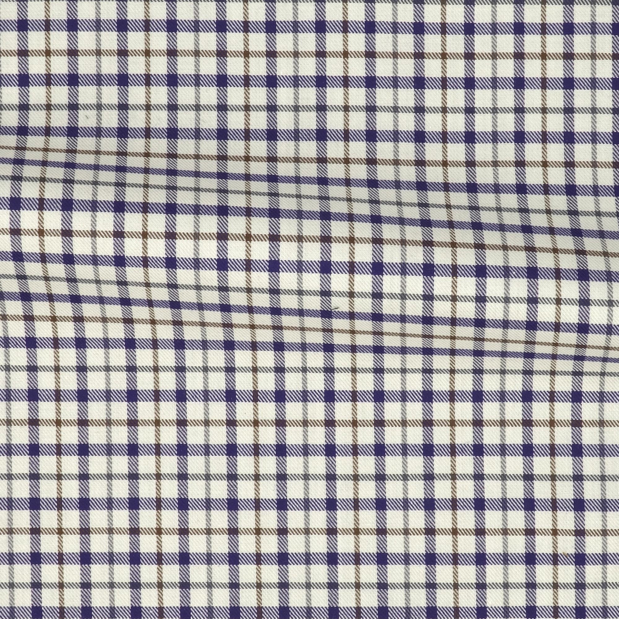 Twill Check Pattern Blue Brown
