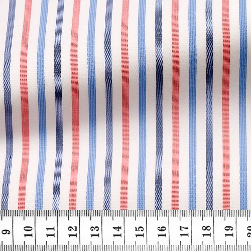 Poplin Stripes Red Blue