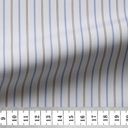 Poplin Stripes Blue Brown