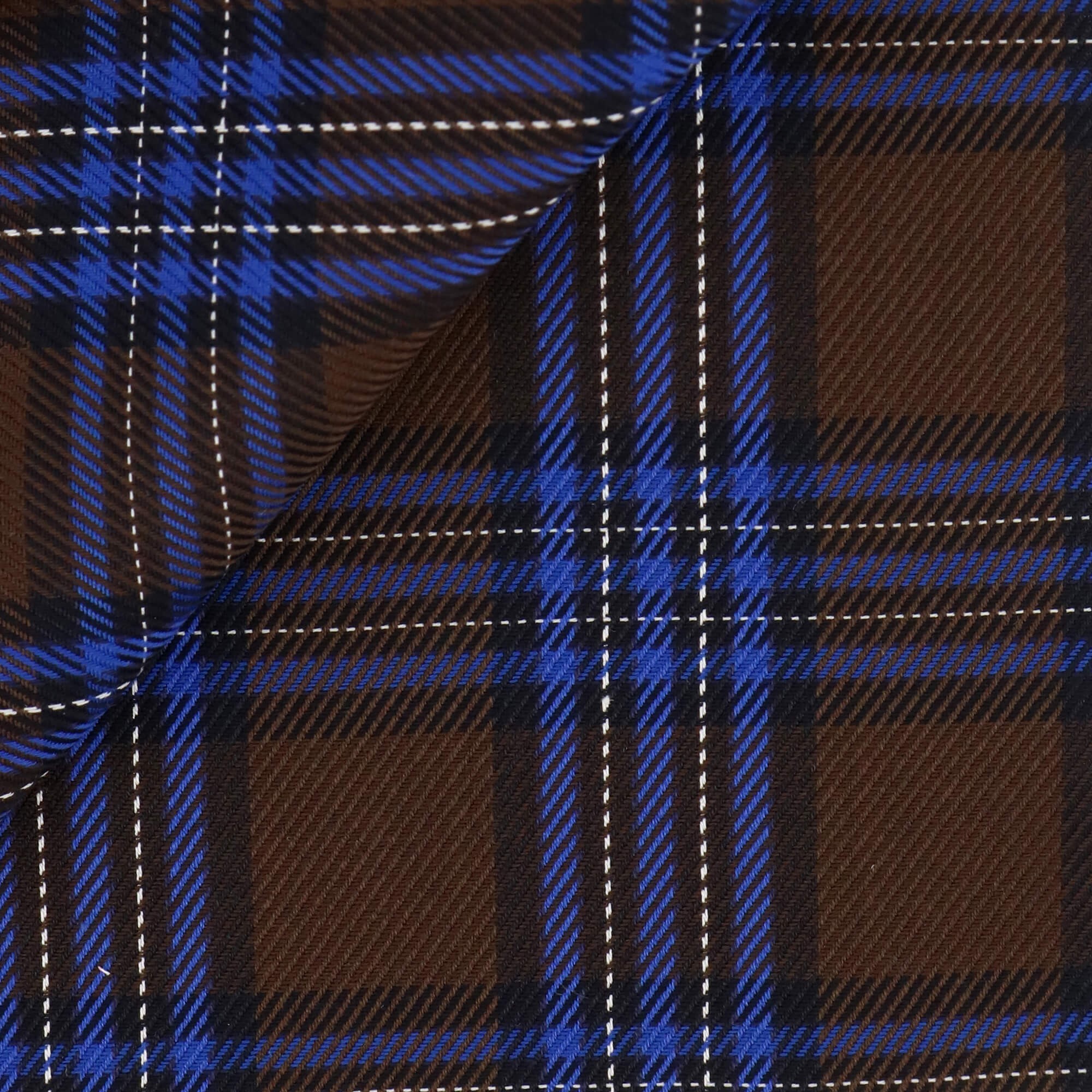 Twill Check Pattern Brown Blue