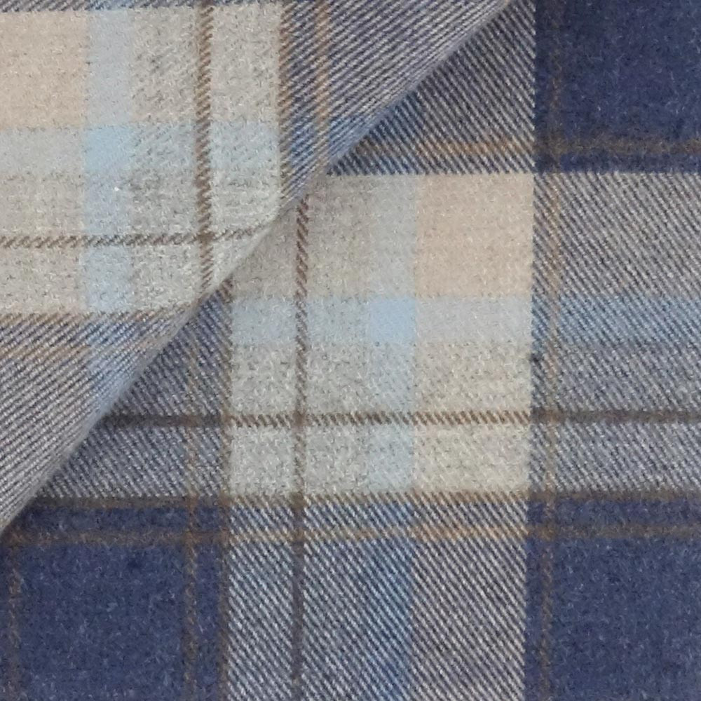 Flannel Check Pattern Blue Beige