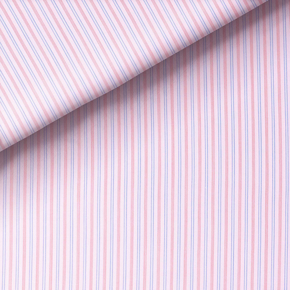 Poplin Stripes Blue Pink