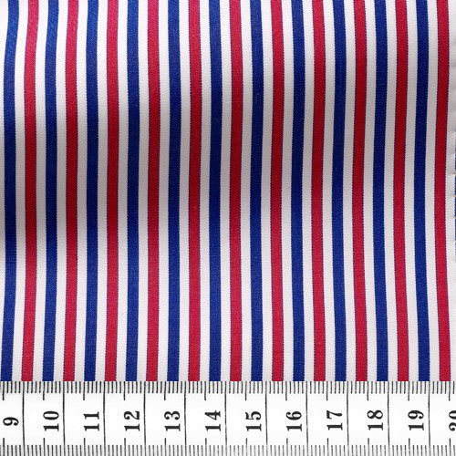Poplin Stripes Blue Red