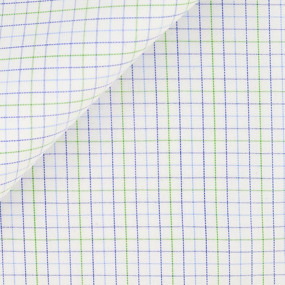 Poplin Check Pattern Blue Green
