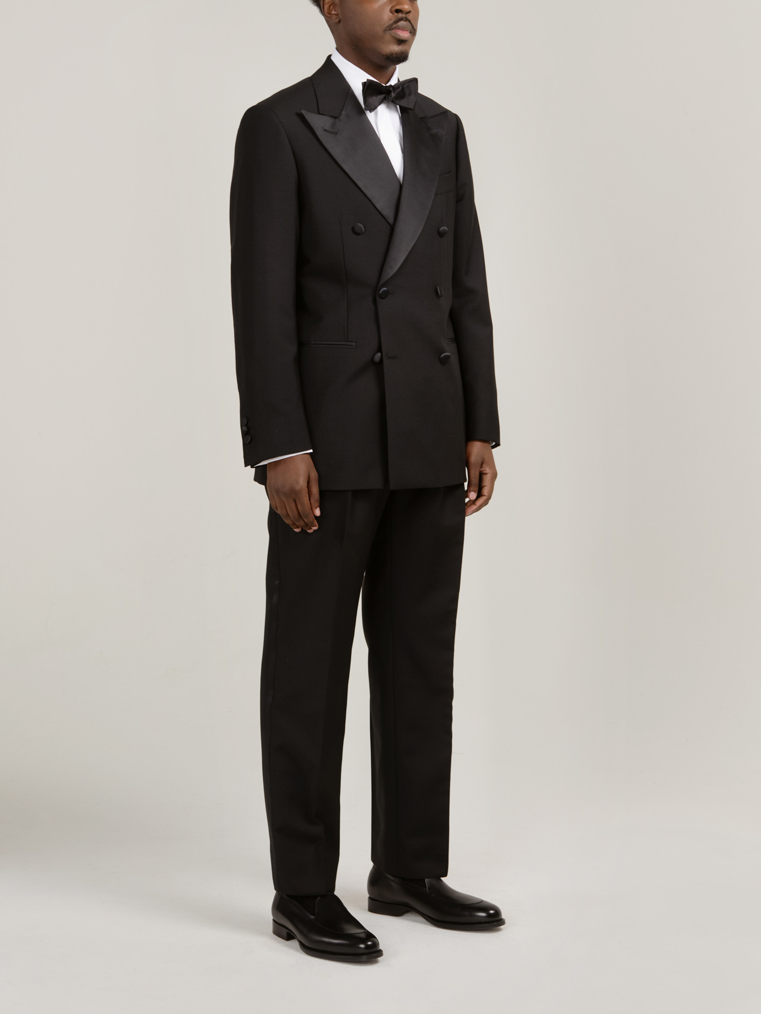 Black Double Breasted Tuxedo COTUX006PE24 | Swann