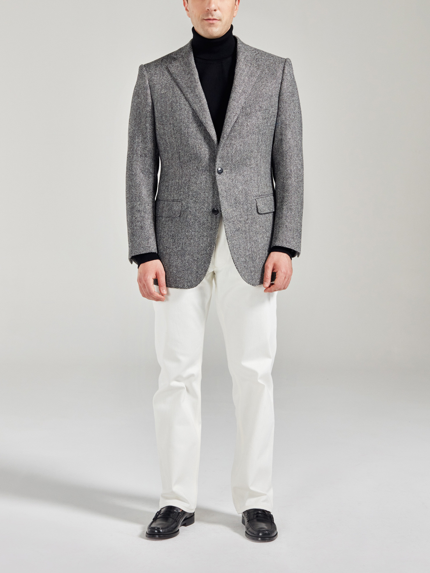 Herringbone Wool-Blend Classic Coat（チェスターコート）｜Her