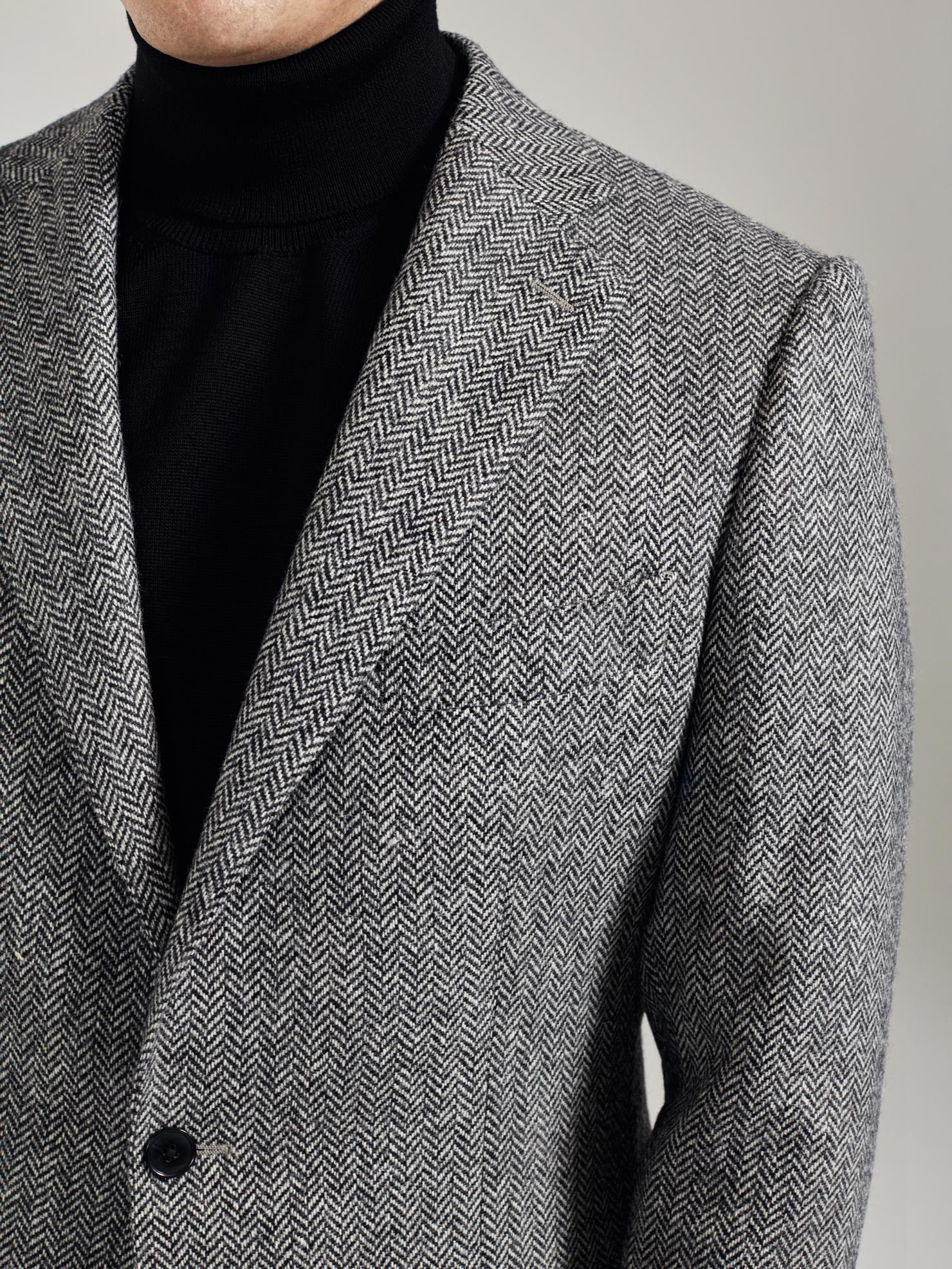 Grey and Black Herringbone Jacket VEPS370/2002/01AH23 | Swann